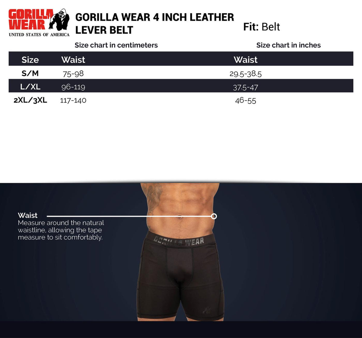 Gorilla Wear Bælte Læder Kraftigt Spænde
