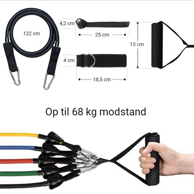Træningselastikker med aftagelige håndtag