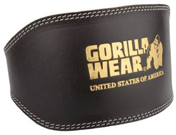 Træningsbelte i læder 6 inch fra Gorilla wear